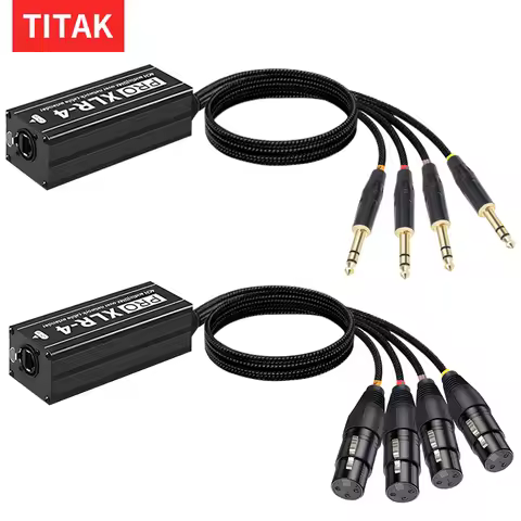 STP RJ45 to Audio 4 Channel 5Pin XLR Multi Network Breakout Receiver Cable Extender-DMX Channel Over
