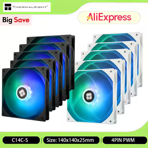 Thermalright TL-C14C-S 1/2/3/4/5PCS Computer Case Air Cooling Fan ARGB 140mm Pc Fans High Performanc