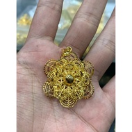 Liontin kalung emas asli kadar 700 70% 22 surabaya bunga kerawang