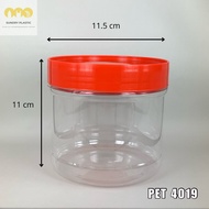 PET 4019 -- Round Plastic Cookies Container with Red Cover / Balang Pelbagai Jenis
