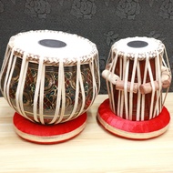 Tabla Indian Music Instrument - 4 kg Brass Black Design Bayan - Professional Set