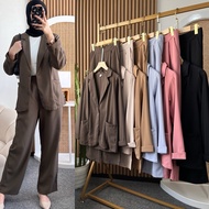 Little boutique Hanin BLEZER ONE SET | Women's blazer and pants set, college office outfit twill bla