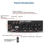 Amply Mini Suca audio Công Suất Khủng M98E - Pro -160W x 2 với Bass Treble và Cổng USB - Hàng Chính