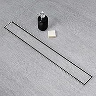 SaniteModar Linear Shower Drain, 2 in 1 Tile Insert & Flat Cover Shower Drain 32 inch, Brushed 304 S