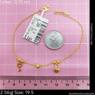 Murni Mewah Emas916, R. Tangan Siam L1.2 Gt Key Loc K Itmn 1250 0.4 cm Pd 19.5