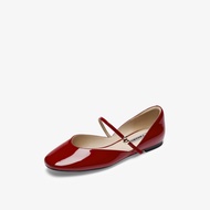 Romantic Fermentation 73Hours Womens Shoes Silver Mary Janes Flat Bottom Slip-On Fashion Single Shoe