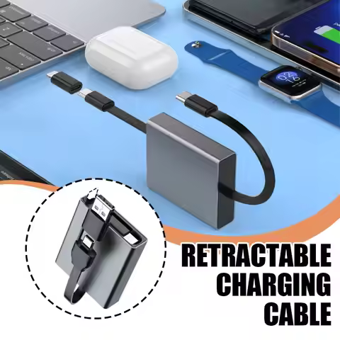4IN1 66W PD Computer Data Cable Retractable USB C Cable Type C to Type C Cable PD Data Cord for Sams