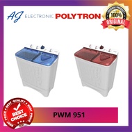 Mesin Cuci Polytron 2 Tabung 9 Kg PWM-951/ PWM951 