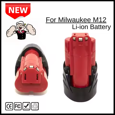 For Milwaukee 12V Battery 3Ah Compatible with Milwaukee M12 XC 48-11-2410 48-11-2440 12-Volt Cordles