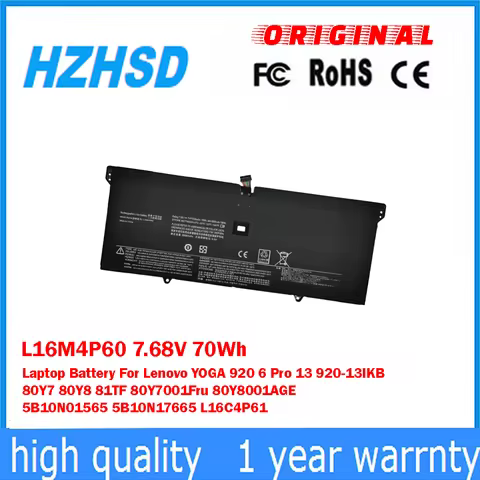 L16M4P60 7.68V 70Wh Laptop Battery For Lenovo YOGA 920 6 Pro 13 920-13IKB 80Y7 80Y8 81TF 80Y7001FRU 