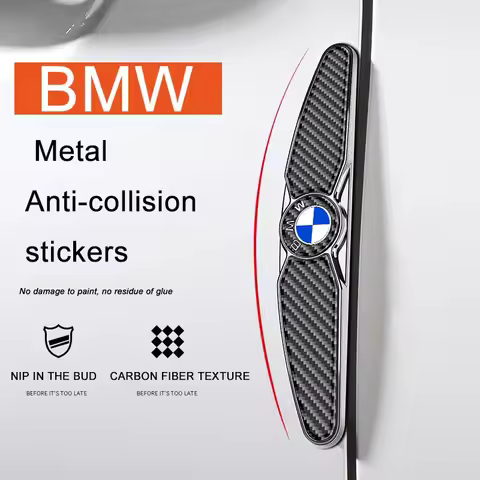 4Pcs Carbon Fiber Car Door Anti-collision Protective Stickers For BMW F30 E60 E46 E90 F10 G30 E36 E3