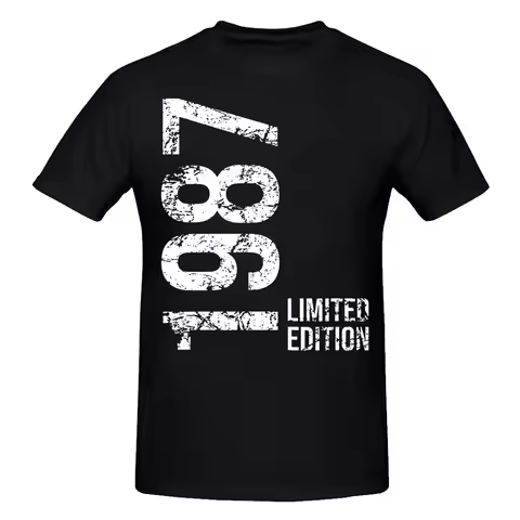 Novelty Awesome 37th 37 Years Retro Vintage 1987 T Shirts Graphic Cotton Streetwear Short Sleeve Bir