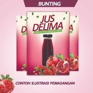 Banner bunting pati jus delima original Fresh Pomegranate jualan pasar malam air balang