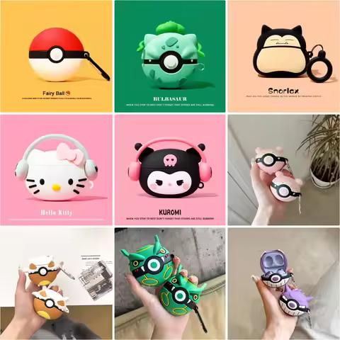 Pokemon Ball For Samsung Galaxy Buds FE Case,3D Earphone Silicone Anime Cover For Samsung Galaxy Bud