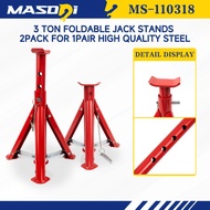 Masdsi 3 Ton Foldable Jack Stands, Car Axle Jack Stands ,Adjustable Level 4 Height High Quality Duct