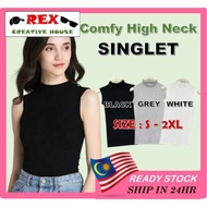 【READY STOCK AT MALAYSIA】Korean Women Sleeveless Singlet Inner Crop Top Shirt Turtleneck Camisole fe