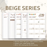 BEIGE SERIES - Loose leaf Planner A5 B5 Thick Refill Binder Dotted LineNotes Cute PaperbellPOLOS A5 