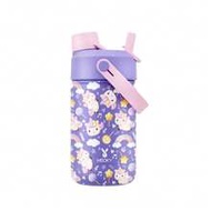 12oz Stainless Steel Water Bottle For Kids: 2-In-1 Straw Lid, Leak-Proof & Insulated, Comes With Car