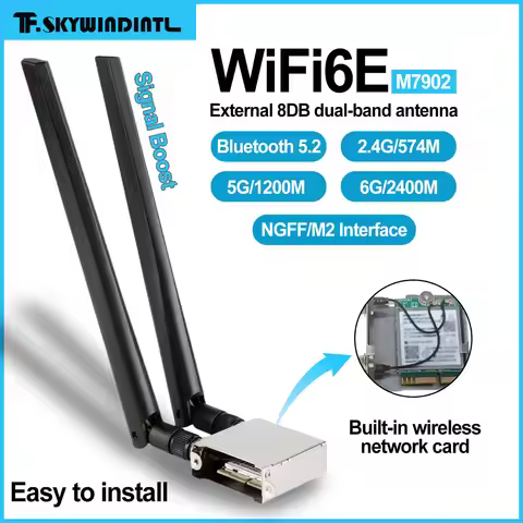 Wifi Module MT7902 Wi-Fi 6E Network Card M.2 2.4GHz/5GHz/6GHz Wireless Card Bluetooth 5.2 Motherboar