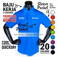 BAJU DAIKIN WORK UNIFORM QUICKDRY JERSEY AIRCOND ELECTRICAL COLLAR TEE AIR COND LG YORK ACSON MIDEA 