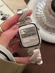 1入組男女刷砂不銹鋼手錶帶，可兼容Apple Watch 42mm 38mm 40mm 41mm 44mm 45mm 49mm款式，時尚智能手錶更換Apple Watch錶帶，適用於Ultra2 Ultra SE2 SE 9 8 7 6 5 4 3 2 1系列