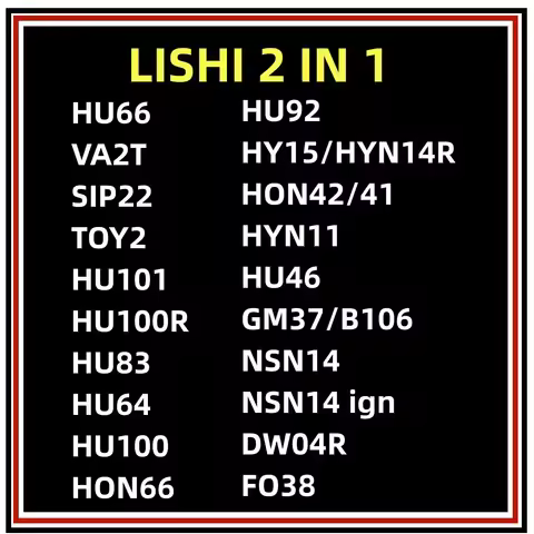 lishi 2 in 1 tool HU92 HYN14R HON42 HYN11 HU46 GM37/B106 NSN14 DW04R FO38 HU100 HON66HU66 VA2T SIP22