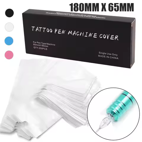200/100/50pcs Large Size Tattoo Pen Bags 180mm X 65mm Machine Pen Sleeves Covers Plastic Pen Type Cl