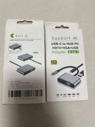 USB 3.1 HDMI VGA 轉接器 Type C Type C HDMI 4K VGA 和音訊 UHD 轉換器底座轉接器適用於 MacBook Pro 三星 ALYTON 4-in-1 USB 