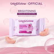 【NEW LAUNCH】GLAD2GLOW PEACH BRIGHTENING MICELLAR WATER WIPES 10 pieces 3-IN-1 Brightening Soothing A