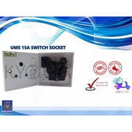 PLUG SOCKET 15A 3PIN (SAFETY SIRIM PRODUCT) HEAVY DUTY WATER HEATER SWITCH SOCKET 1215A UMS 15A
