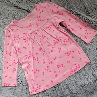 Baby Gap Girl's Top Long Sleeves T-shirt Pink Stars