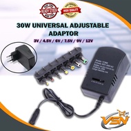 Universal Adjustable 3-12V AC DC Power Supply Adaptor 30W 2.5A Charger Adaptor + 6 Plugs Adapter YC668