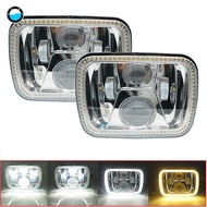 2 pcs Square 7x6 5X7 inch LED Headlights with High Low Beam H6054 6054 Led Headlight For Jeep Wrangl