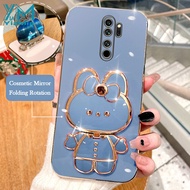 YiaMia เคสโทรศัพท์แฟชั่นสำหรับ Xiaomi Redmi Note 8 Note 8T Note 8 Pro Note 5 Note 9T Note 9S Note 9 Pro Note 9 Pro Note 9 Pro Max ตัวชุบโลหะหรูหราเคสตัวยึดกระจกแต่งหน้ารูปกระต่ายน่ารัก