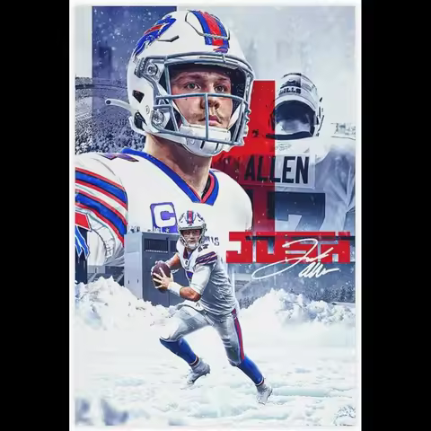 Josh Allen Canvas Poster xinch Sports Celebrity Wall Art Decor for Living Room Bedroom