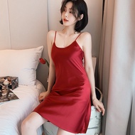 Piyama wanita Xia Bingsi suspender baju tidur sutera bahagian nipis skirt bottoming seksi slim fit p