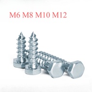 Galvanized hexagonal self-tapping DIN571 Galvanized wood screw Self-tapping screw Extended hexagonal