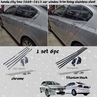 honda city tmo 2008-2013 car window trim lining stainless steel accessories skhongauto