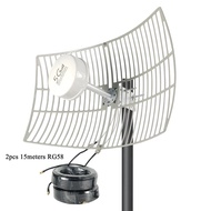 version 9 outdoor grid parabolic antenna 3G 4G 5G 2x30dbi 698-6000MHZ grid antenna for Huawei b310s-