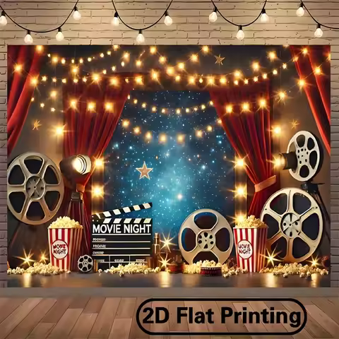 2D door curtain banner, movie night, photography background banner, party photo background tapestry