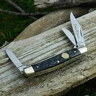 Knive&Knives Tree Brand Black Jigged Bone Medium Stockman Pocket Knife German 110728
