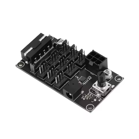 Computer Chassis PWM Violent Fan Speed Controller 9-Channel Fan Hub PWM High-Power Violent Fan Contr