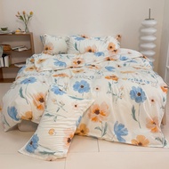 4in1 Bedding Set Ready Stock Striped Simple Style Bed Sheet with Pillow Case bedsheet 3feet 3.5feet 