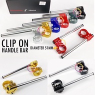 [ CLIP ON HANDLE BAR FULL CNC 50MM / 51MM DIAMETER FRONT FORK ] KAWASAKI Z800 Z900 Z1000 Z750 BRACKE