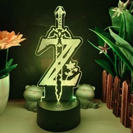 Anime 3D Night Light Toys Game The Legend of Zelda Figure Link 7 Colors LED Touch Bedroom Decor Tabl