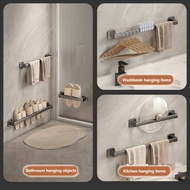 Towel Bar 50cm Bathroom Rack Self - Adhesive Bathroom Storage Rack Towel Hanger Grey Colour