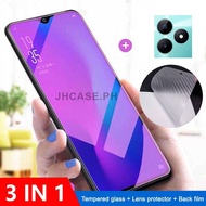 3 in 1 Anti Blue Light Ray Realme C51 Tempered Glass For C53 C55 C35 C25Y C21Y C33 Screen Protector Protective Glass Carbon Fiber Back Film
