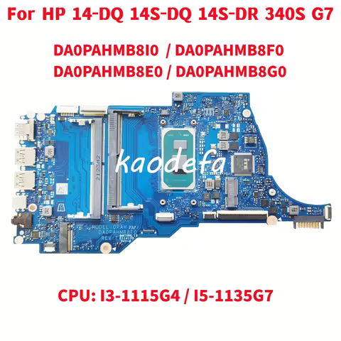 DA0PAHMB8I0 DA0PAHMB8F0 DA0PAHMB8E0 DA0PAHMB8G0 For HP 14-DQ 14S-DQ Mainboard I3 I5 11Th Gen Laptop 