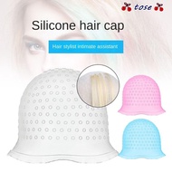 TOSE Hair Coloring Hat, With Hook Silicone Hair Coloring Highlighting Cap, Reusable Hair Dying Frost
