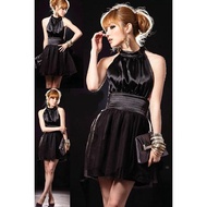 Sexy Temptation Halter Black Night Club Dress 15216